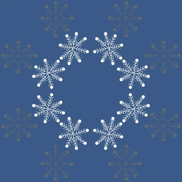 Kruhový Plynulý Vzorek Barevných Motivů Sněhovými Vločkami Jednoduchá Vektorová Ilustrace — Stockový vektor