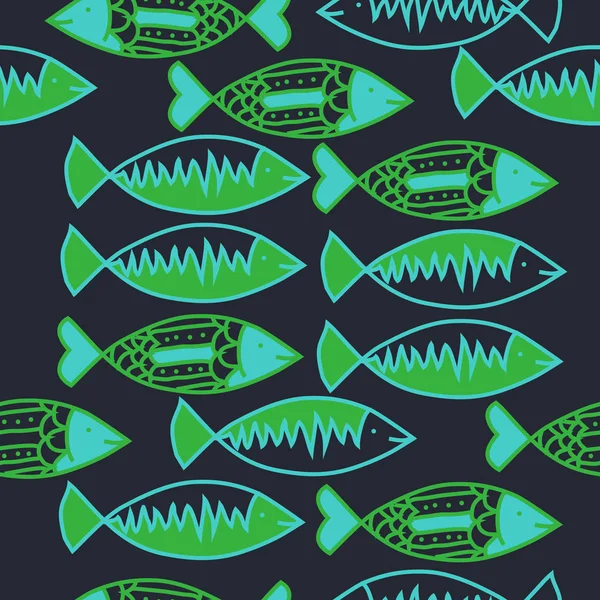 Poisson Motif Sans Couture Motif Coloré — Image vectorielle