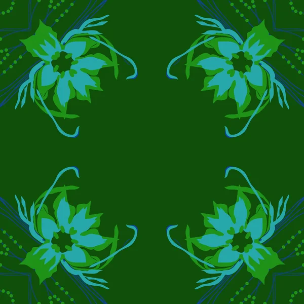 Patrón Circular Sin Costuras Con Motivo Floral Espacio Para Copiar — Archivo Imágenes Vectoriales