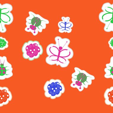 Renkli motiflerin dairesel dikişsiz deseni