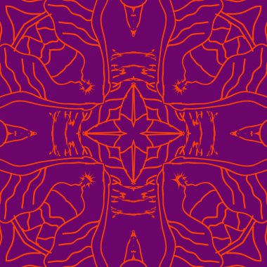 Narin motif, çizgiler, yıldızlar, dalgalar dairesel dikişsiz desen.  