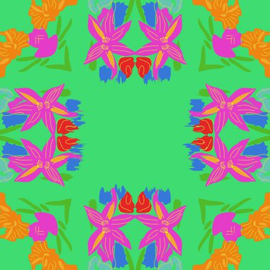 soyut Dairesel dikişsiz çiçek baskı desen, vektör 