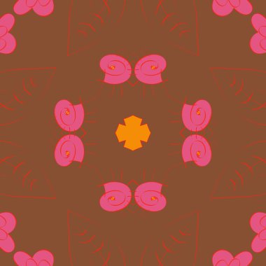 Çiçek motifli dairesel dikişsiz desen, fotokopi alanı