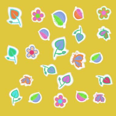 Soyut basit çiçek süsleme Dikişsiz desen