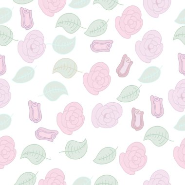 Çiçek motifi, yapraklar, çiçekler dikişsiz desen.  