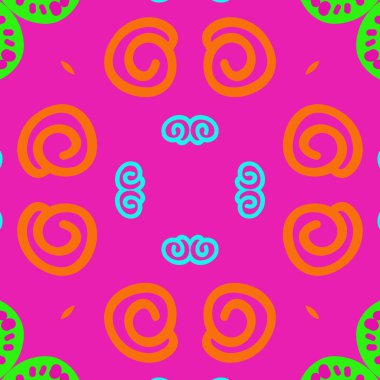 Soyut motifin dairesel dikişsiz deseni, elips spiraller. 