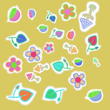 Soyut basit çiçek süsleme Dikişsiz desen