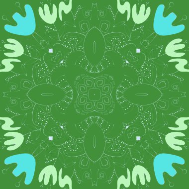 Çiçek motifli dairesel dikişsiz desen, fotokopi alanı