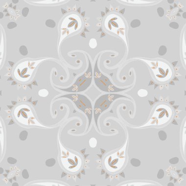 Spiralli oryantal motifin dairesel dikişsiz deseni 