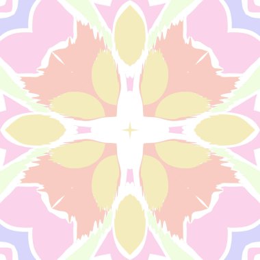 Soyut stilize çiçek dairesel dikişsiz desen