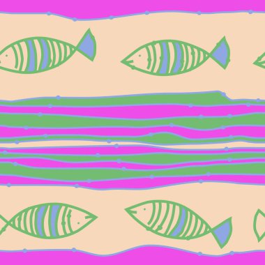 Deniz yaşamı sorunsuz desen, kopyalama alanı 