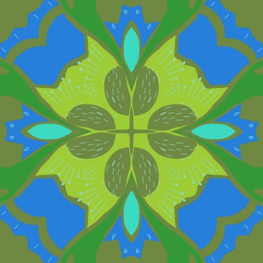 Çiçek motifinin dairesel dikişsiz deseni.