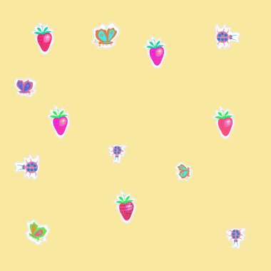 Soyut basit çilek Dikişsiz desen