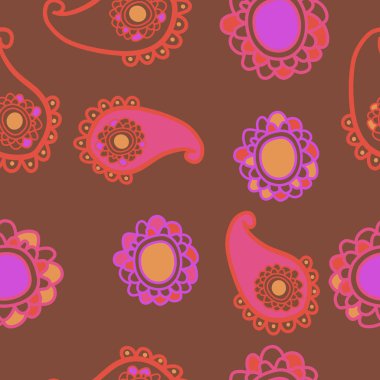 Paisley süs ile dikişsiz soyut desen