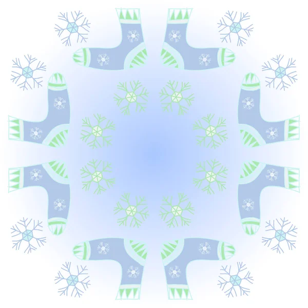 Μοτίβο Των Χριστουγεννιάτικων Μοτίβων Κάλτσες Χιόνι Μεσοτονικό Χωρίς Ραφές — Διανυσματικό Αρχείο