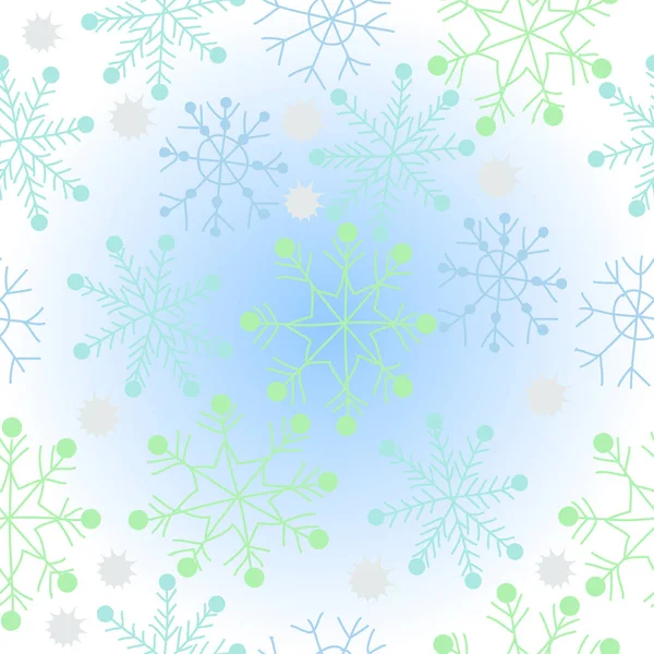 Patrón Sin Costura Abstracto Con Copos Nieve Colores — Vector de stock