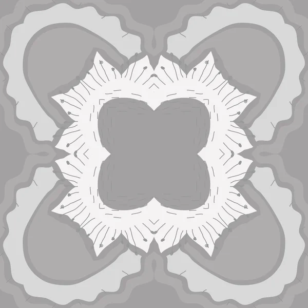 Круглий Безшовний Візерунок Стилізованої Квітки Лунки Хвилі Тичинки Простір Копіювання — стоковий вектор