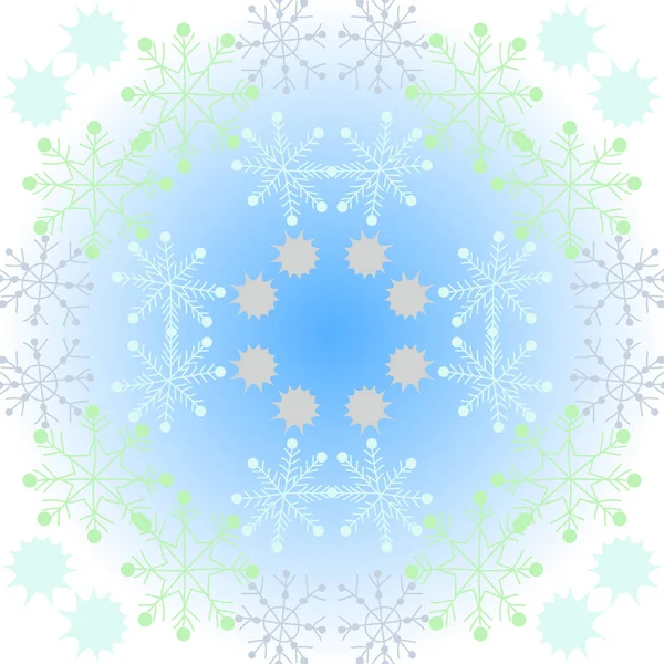 Patrón Sin Costuras Con Copos Nieve Colores Fondo Vectorial — Vector de stock