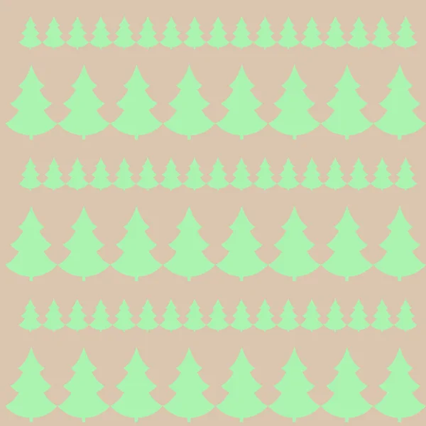 Pine Tree Seamless Pattern Colored Motif — Stock Vector