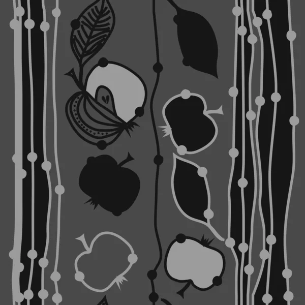 Nahtloses Muster Mit Bunten Äpfeln Und Blättern — Stockvektor
