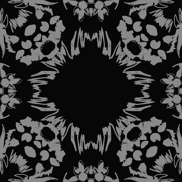Motif Circulaire Sans Couture Motif Floral Fleurs Griffes Trou Espace — Image vectorielle