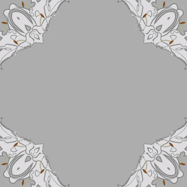Kreisförmiges Nahtloses Muster Stilisierter Blumen Ellipsen Staubgefäße Wellen Flecken Kopierraum — Stockvektor