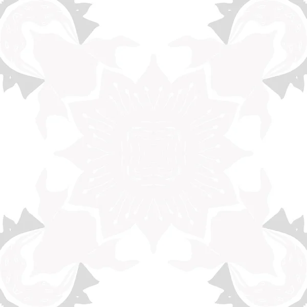 Kreisförmiges Nahtloses Muster Stilisierter Blumen Flecken Zickzackmuster Gekritzel — Stockvektor