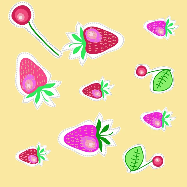 Nahtloses Muster Abstrakter Einfacher Erdbeeren — Stockvektor