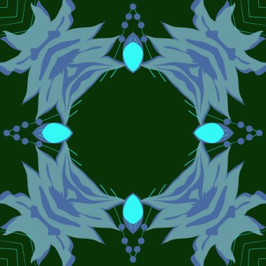 Çiçek motifli dairesel dikişsiz desen, fotokopi alanı