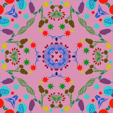 Çiçek motifli dairesel dikişsiz desen, fotokopi alanı