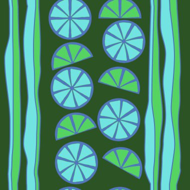 Süs ile narenciye dilimleri basit vektör illüstrasyon 