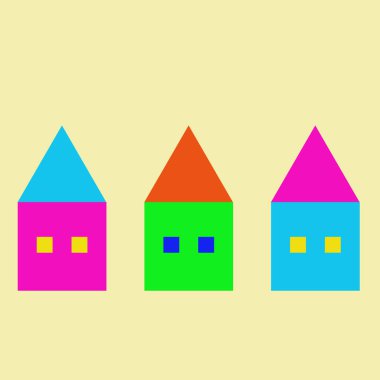 Soyut basit evlerin Dikişsiz deseni