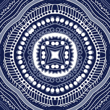 Aşiret motifinin dairesel dikişsiz deseni 