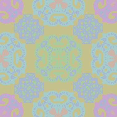 Renkli motifin dairesel dikişsiz deseni