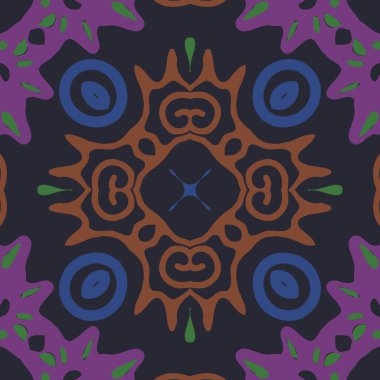 Renkli motifin dairesel dikişsiz deseni