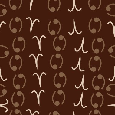 Zodyak işaretleri Dikişsiz desen - koç, kanser. Vektör çizimi