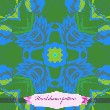 Çiçek motifli dairesel dikişsiz desen, fotokopi alanı