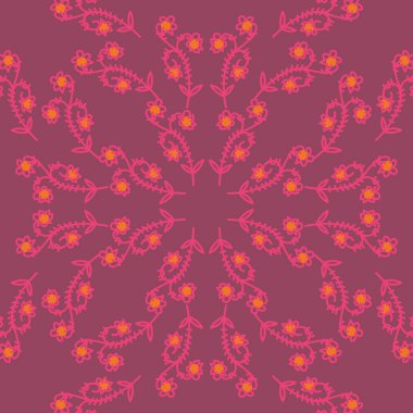 çiçekler ve yapraklar ile dikişsiz desen arka plan soyut vektör illüstrasyon