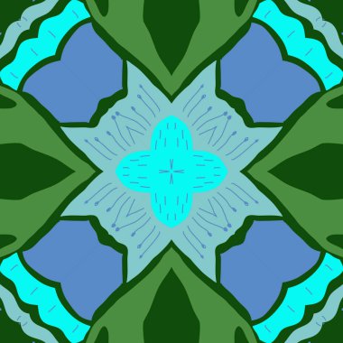 Stilize çiçekler, karalamalar, stamens, çapraz Dairesel dikişsiz desen. 