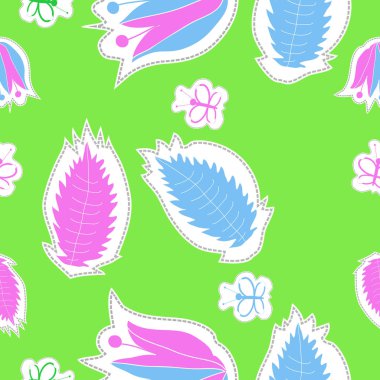 Soyut basit böcekler ve bitkiler süsleme Dikişsiz desen