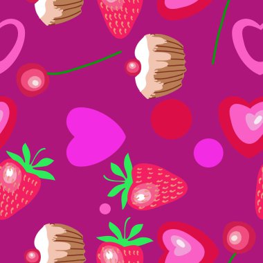 Soyut basit kek dikişsiz desen