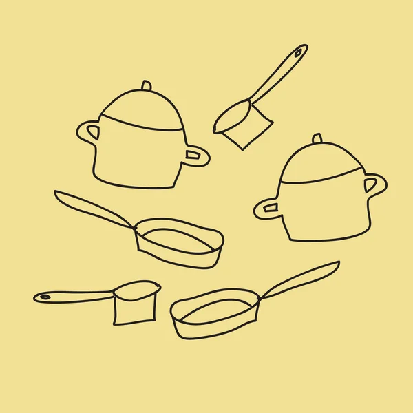 Modèle Sans Couture Ustensile Cuisine Simple Abstrait — Image vectorielle