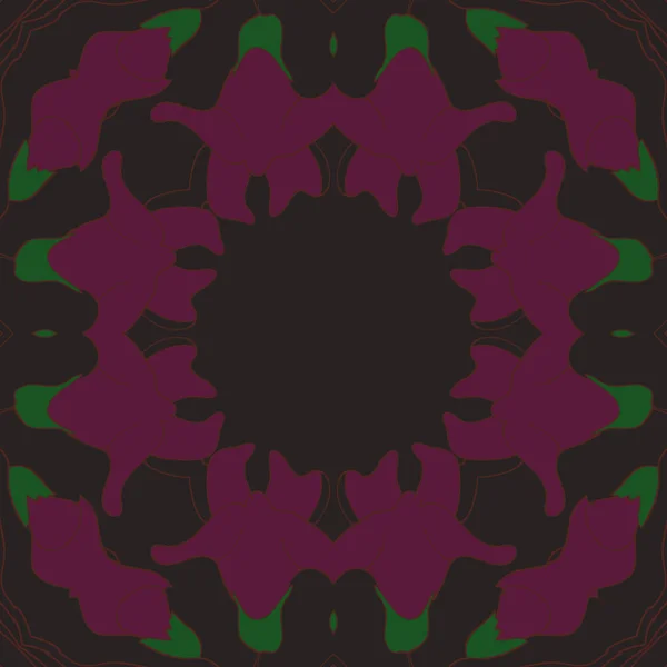 Kreisförmige Nahtlose Muster Von Floralen Motiv Einfach Vektorillustration — Stockvektor