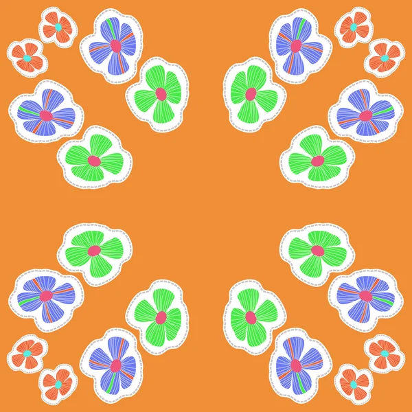 Artistic Seamless Pattern Colorful Flowers Vector Illustration — Stock Vector