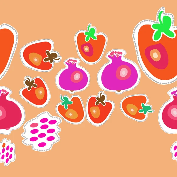 Nahtloses Muster Abstrakter Einfacher Früchte — Stockvektor