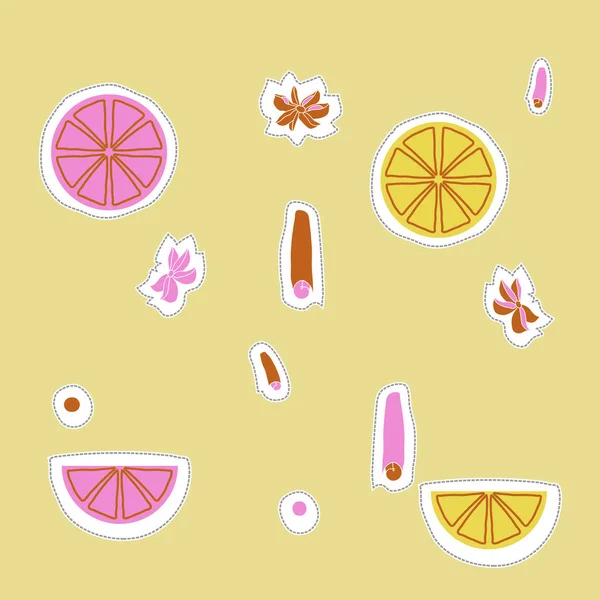 Patrón Sin Costura Frutas Simples Abstractas — Vector de stock