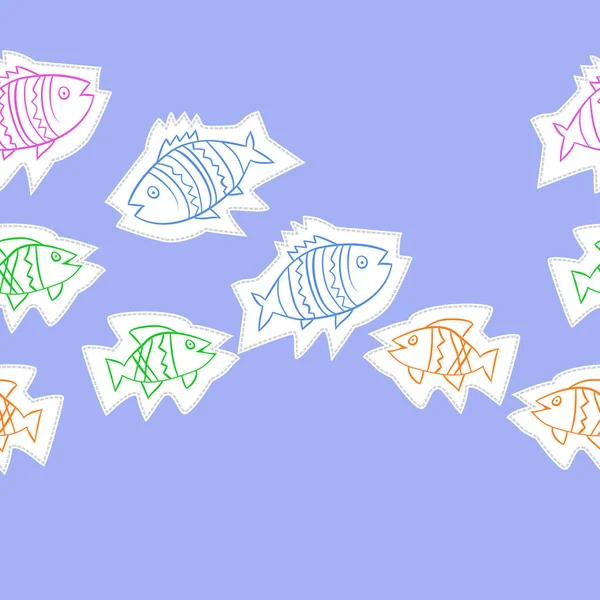 Απρόσκοπτη Μοτίβο Των Αφηρημένων Απλών Ψαριών — Διανυσματικό Αρχείο