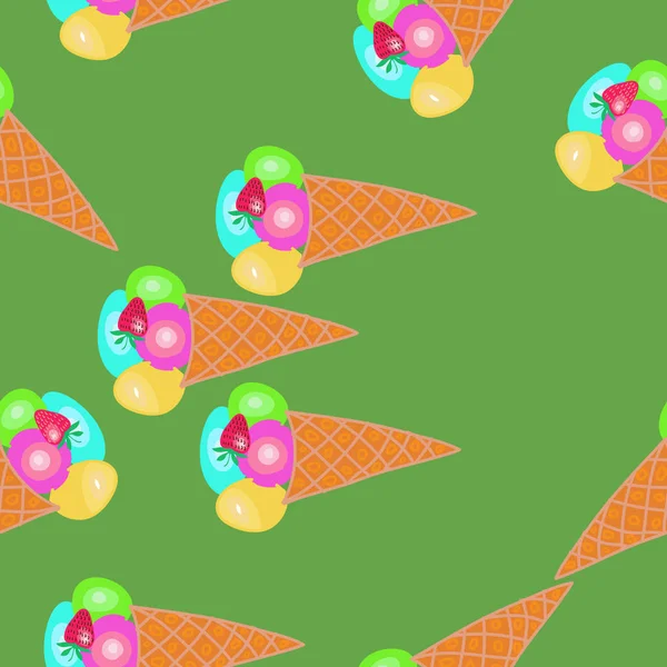 Patrón Abstracto Sin Costuras Con Helados Fondo Vectorial — Archivo Imágenes Vectoriales