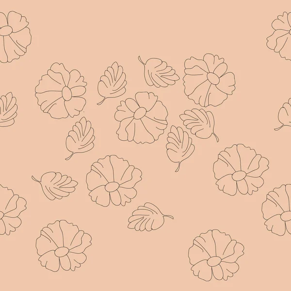Composición Con Flores Hojas Líneas Discontinuas Etiquetas — Archivo Imágenes Vectoriales