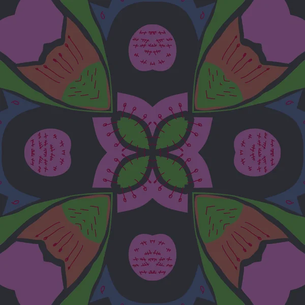 Modèle Circulaire Sans Couture Motif Floral Illustration Vectorielle — Image vectorielle